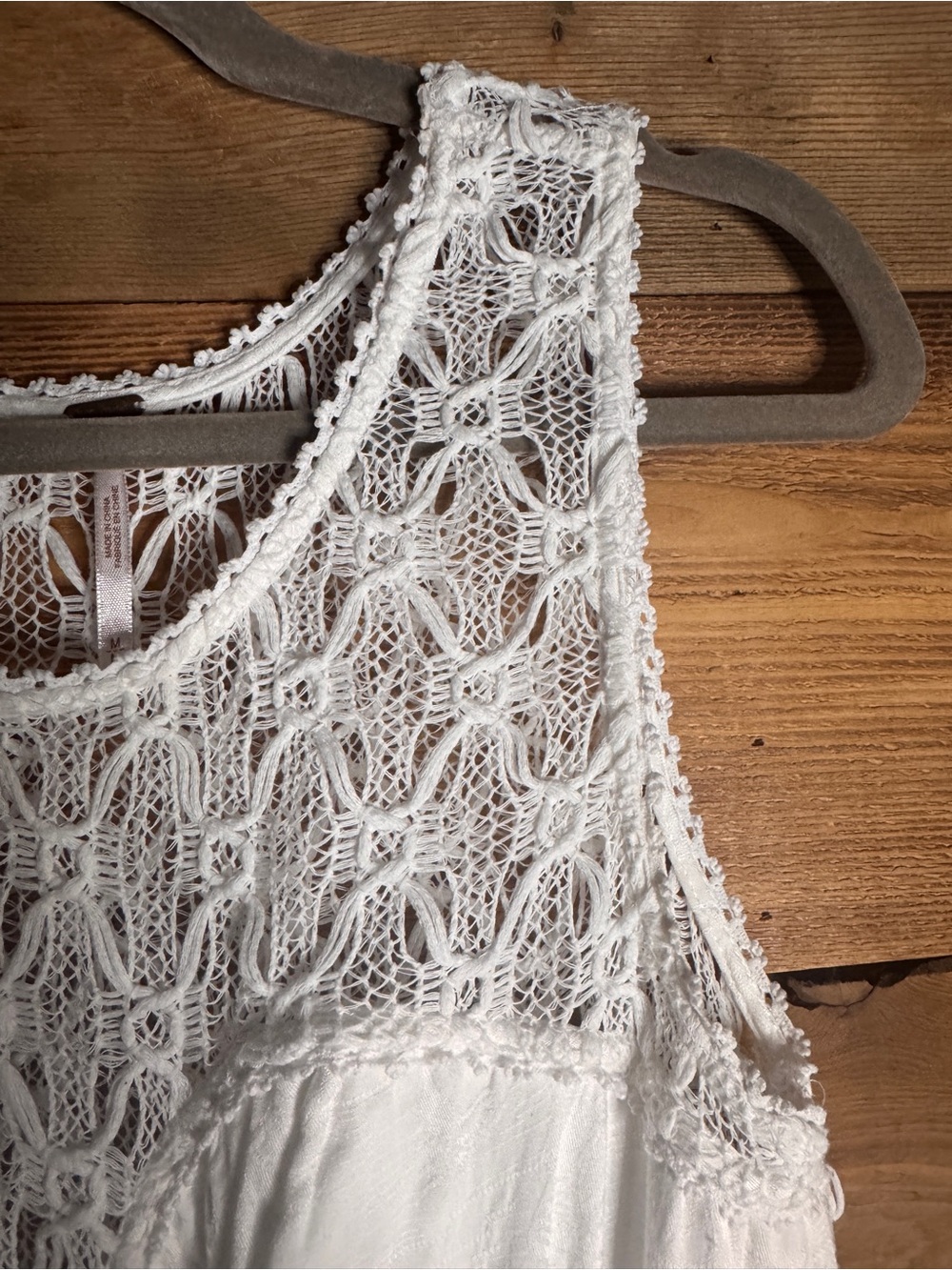 Free People White Crochet Lace Dress | Size Medium - Picture 3 of 12